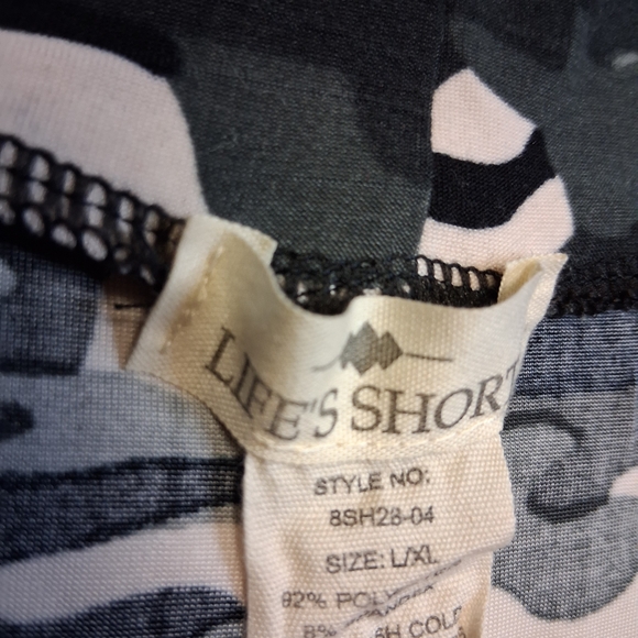 Women's Black and Gray Camouflage Shorts - Picture 3 of 3